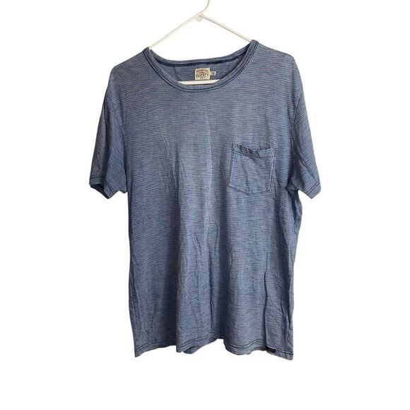 Faherty Brand Men’s Pocket Tee Shirt Medium Blue Striped Soft Casual T-Shirt - Picture 1 of 3